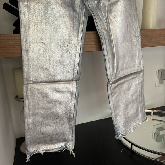 Free People Maggie Foil Jeans in Silver - Picture 4 of 7